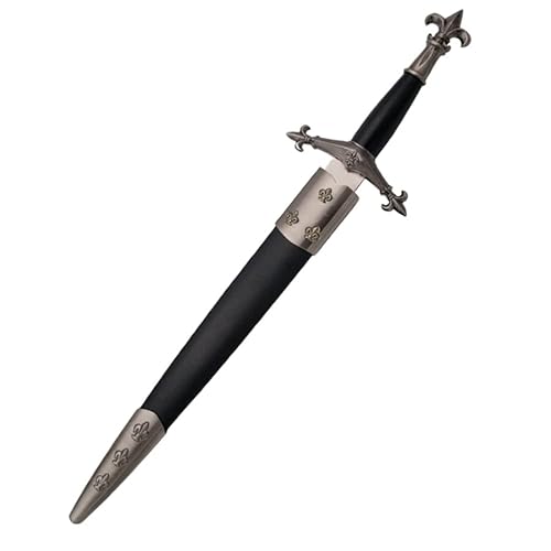 Daga Medieval Flor de lis 15268-1 | Cuchillo-puñal templario histórico de coleccionista con Vaina. Colección de artículos Antiguos…