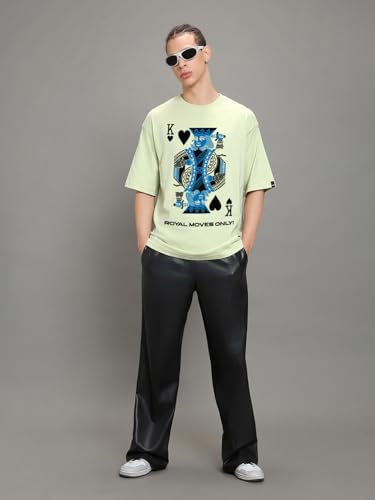 Image of Bewakoof Men's Graphic Print Oversized Fit T-Shirt