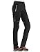 KUTOOK Pantalon Ski Randonnee Femme Hiver Chaud Coupe Vent Softshell Travail Impermeable Polaire Sport Jogging Noir XXL
