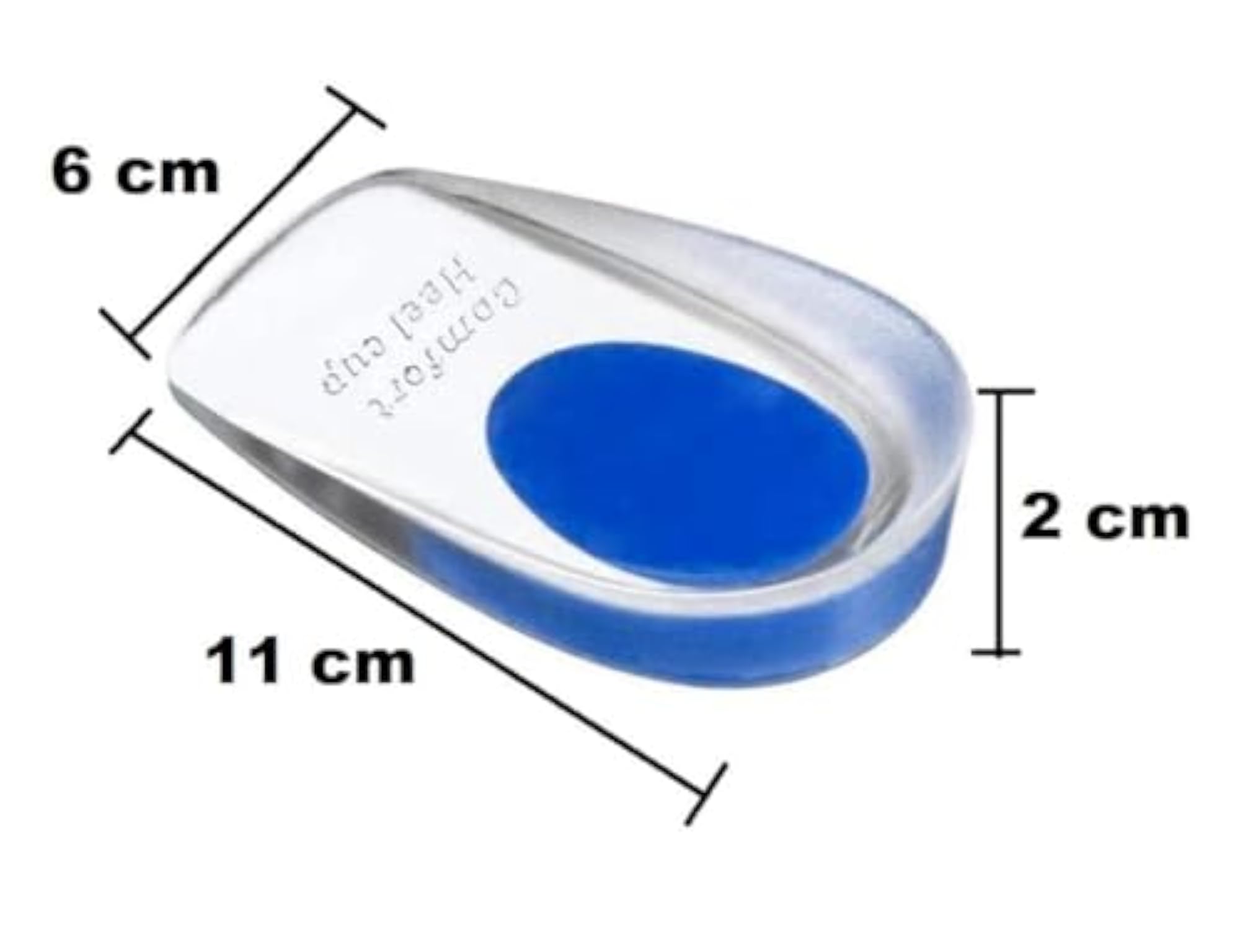 Silicone Gel Heel Protector Insole Cups for Swelling, Pain Relief