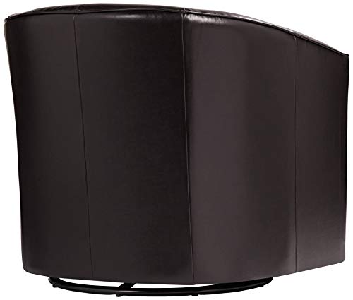 Studio 55D Keller Espresso Bonded Leather Swivel Club Chair #TOP7