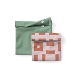 Esembly Snack + Sammy Pouches - Reusable Snack & Sandwich Bags| Silicone Storage Bag for Food | Microwave & Dishwasher Safe - Set of 2 - Theory + Aloe