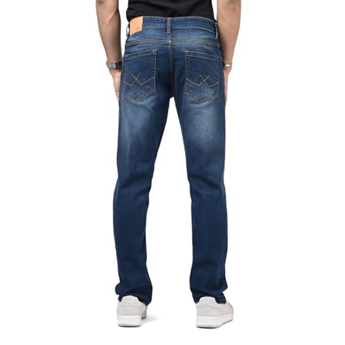 Image of WROGN Men's Stretch Denim Jeans | Straight Fit | Casual Style | Mid Rise