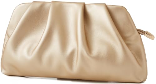 Image of Women's Clutch Purse,Evening Bag for Women Ruched Clutch Purse Detachable Metal Chain Crossbody Bag