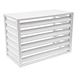 Air Conditioner Fence With Cover, Aluminum Split Ac Cover, Mini Split Condenser Cover, Air Conditioner Fence Panels, FreeStanding Rectangular Aluminum AC Covers, 39.3'X 19.6' X 27.5'In (White)