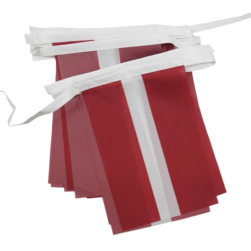 AZ FLAG - Guirlande Drapeau Lettonie - 6 Mètres Avec 20 Fanions Letton De 21x14 cm - Petits Drapeaux 100% Polyester - 60g