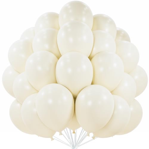 Image of PartyWoo Beige Balloons 50pcs Cream Ivory White Balloons 12 Inch