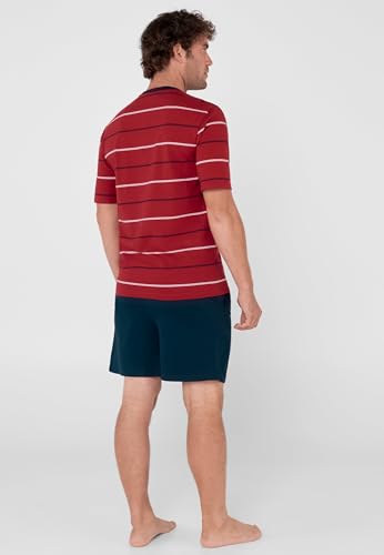 El Búho Nocturno Mens Pajamas Set Summer Short Sleeve Striped Classic Neckless PJs or Knit Comfortable Pajamas for Men3