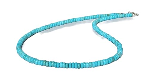 Dainty Natural Turquoise Beaded Necklace, Throat Chakra, Real Genuine Turquoise, 925 Sterling Silver, Gift for Her, Lobster Clasp Toggle Clasp4