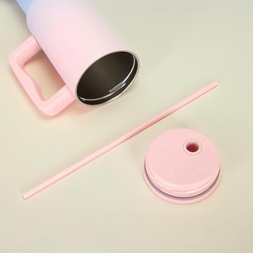 Image of Tumbler with lid and Straw 1200ML Cup Stainless Steel Vacuum Insulated Tumbler for Water, Iced Tea or Coffee 1.2L Office Gym Travelling (40 - Oz - Pink Blue)