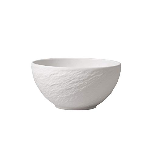 Villeroy und Boch - Manufacture Rock blanc Schale, 650 ml, 14 cm, Premium Porzellan, spülmaschinen-, mikrowellengeeignet, weiß