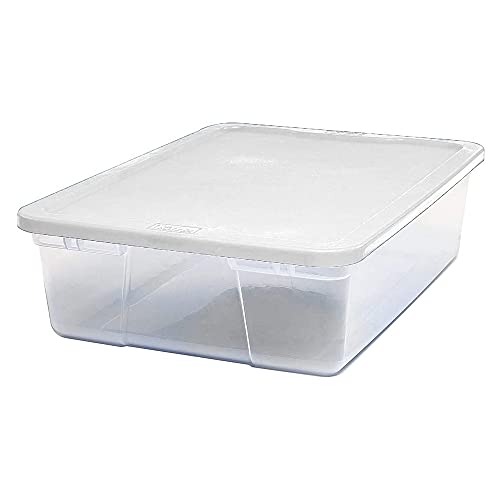 Homz 28 Quart Snaplock Clear Plastic Storage Tote Container Bin With Secure Lid And Handles For Home And Office Organization, 2 Pack #TOP1