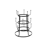 LIN HOME Porta Tazas Metal Negro 3 Niveles 23x32.5 cm - Organizador Circular con...