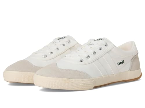 Gola Modische Badminton-Sneaker für Damen, Off White/Off White/Evergreen, 39 EU