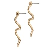 Warmhm Pendientes Diseño Llamativo y Elegante Dorados para Mujer en Aleación de Serpiente Uso Versátil y Moderno para o Cumpleaños