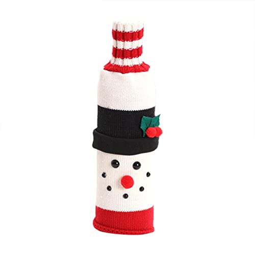 DYKeWei Caisse De Vin en Bois Couvertures de Bouteille de vin de Noël à la Main pour des Cadeaux de thème de décorations de fête de Noël Rangement Vin Bois (B, One Size) Cover