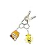 JZK 30 Pcs Cute honey bee keyrings set for kids, mini rubber keychains for children birthday party favours, kids party bag fillers, kids party thankyou gift graduation gifts