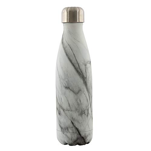 Point-Virgule Double Wall Stainless Steel Water Bottle Cool Bottle for Drinks Marble 500ml