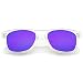 zeroUV - Matte Frosted Frame Reflective Colored Mirror Lens Horn Rimmed Sunglasses 54mm (Frost / Purple Mirror)