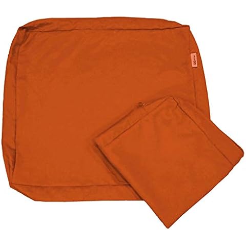 QQbed 4 Pack Outdoor Patio Chair Pillow Seat Water-Resistant Cushion Covers in Rust Color 25"X25"X5" - Replacement Covers Only Cover