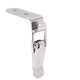 SINEKY 90 Degrees Duck-Mouth Buckle Hook Lock Iron Spring Loaded Draw Toggle Latch Clamp Clip Silver Hasp Latch Catch Clasp (Color : 01)