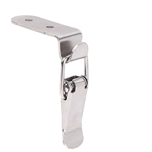 SINEKY 90 Degrees Duck-Mouth Buckle Hook Lock Iron Spring Loaded Draw Toggle Latch Clamp Clip Silver Hasp Latch Catch Clasp (Color : 01)