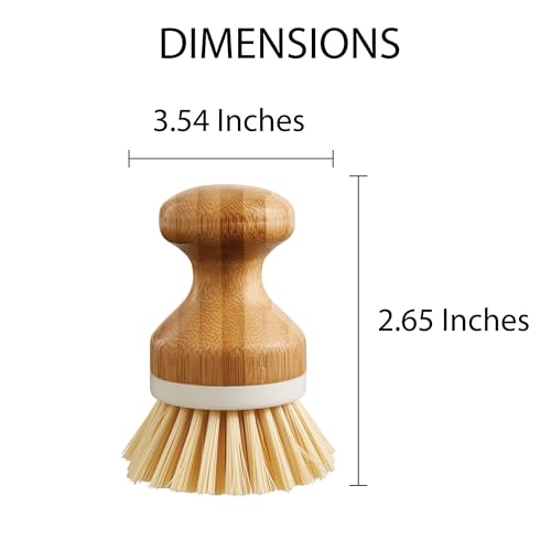 Image of HIC Kitchen Vegetable Scrubber Dishwashing Brush, Bamboo with Non-Scratch Bristles