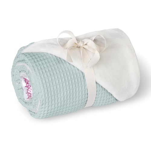 Couverture bébé gaufrée babybay bleu tendre 75x100 cm plaid naissance lit