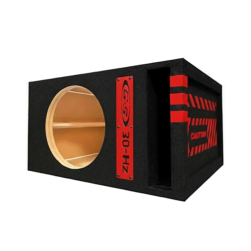 Image of 30HZ Reinforced Competition Single Ported Sub Box Sub Woofer Enclosure Speaker Box Car Audio Subwoofer Ground Shaker Box Ground-Shaker (Caution RED, 10 inch)