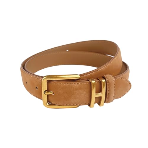 Womens Belt for Jeans Genuine Suede Leather Belt，Womens Skinny Belts for Pants Dresses