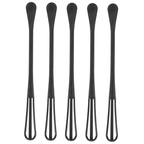 EXQUIMEUBLE 5個 多機能ミニ手動卵泡立て器 軽量エルゴノミックハンドル 両端スプーン付 調味料すくい ベーキング 料理用点