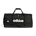 adidas Unisex Essentials Linear Duffel Bag, Black/Black/White, L