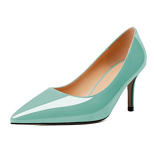 Mettesally Frauen Spitze Zehe Mittlere Absätze Slip On 6.5CM...