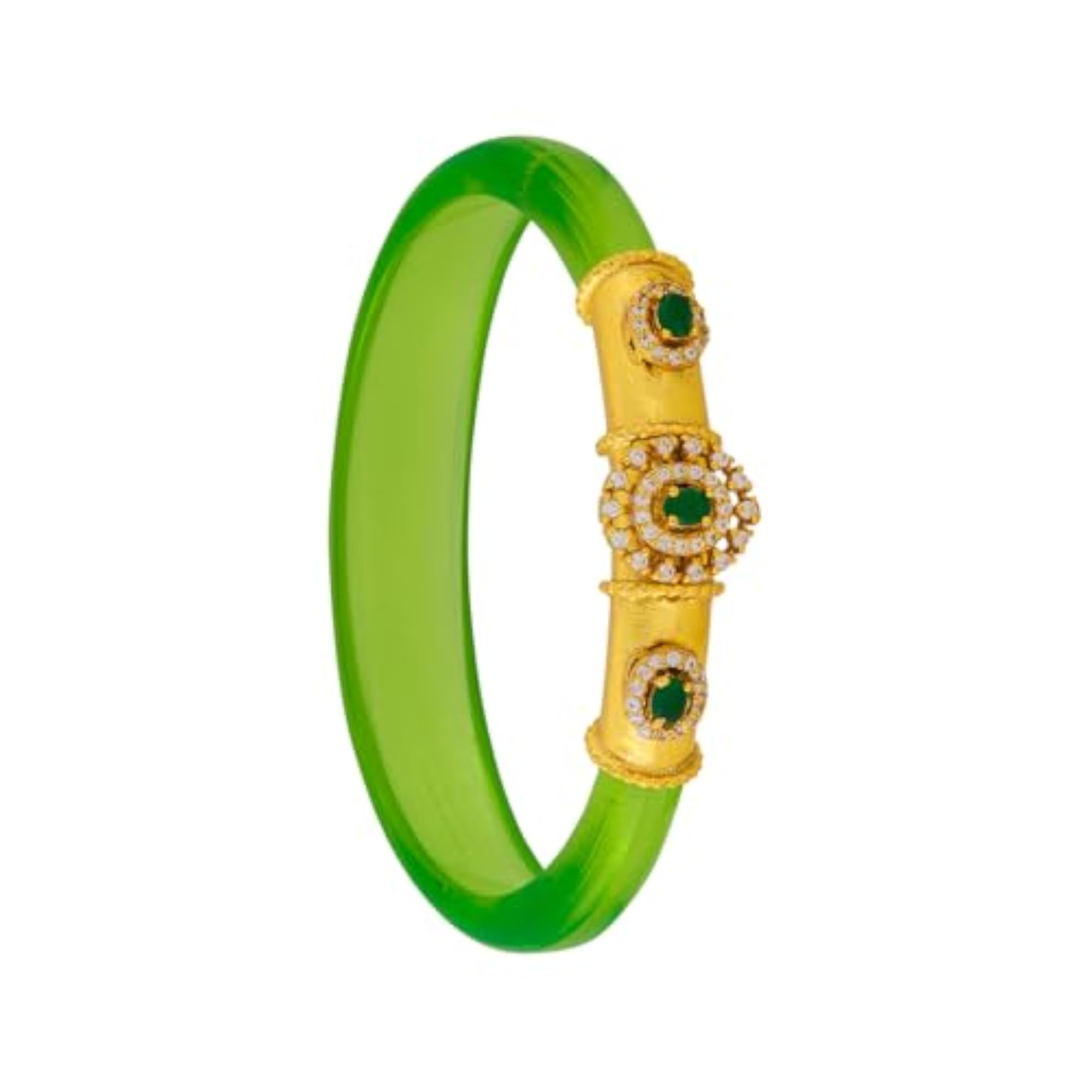 Ruby Gold Plated Temple Bangle Pendant for Women
