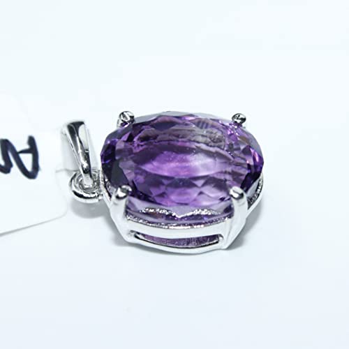 Pendentif améthyste violette en argent 925, cadeau de Noël idéal