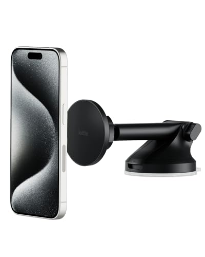 iOttie iTap 3 Magnetic Dash & Windshield Car Mount, Phone Holder with Suction Cup, Includes Magnetic Ring Adapter, Compatible with iPhone 12-17, Samsung Galaxy, Google Pixel, and MagSafe Phones