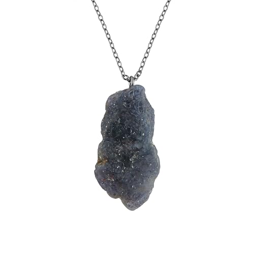 TGH Raw Iolite Stone Pendant Necklace...
