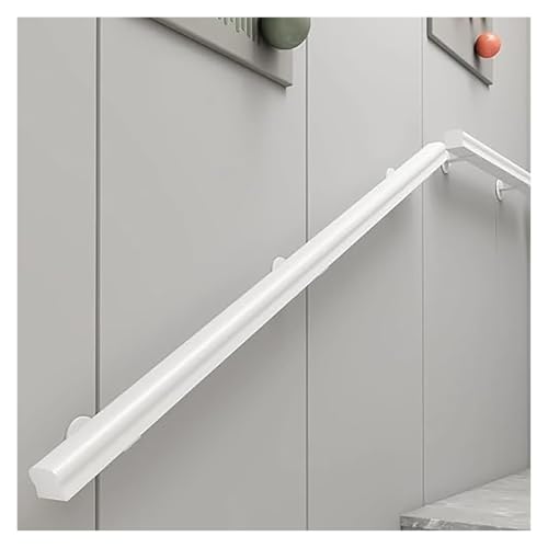 Kit de main courante en bois blanc 450cm pour escaliers métalliques - 2
