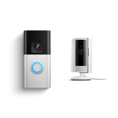 Ring Battery Doorbell Pro with Ring Indoor Cam, White