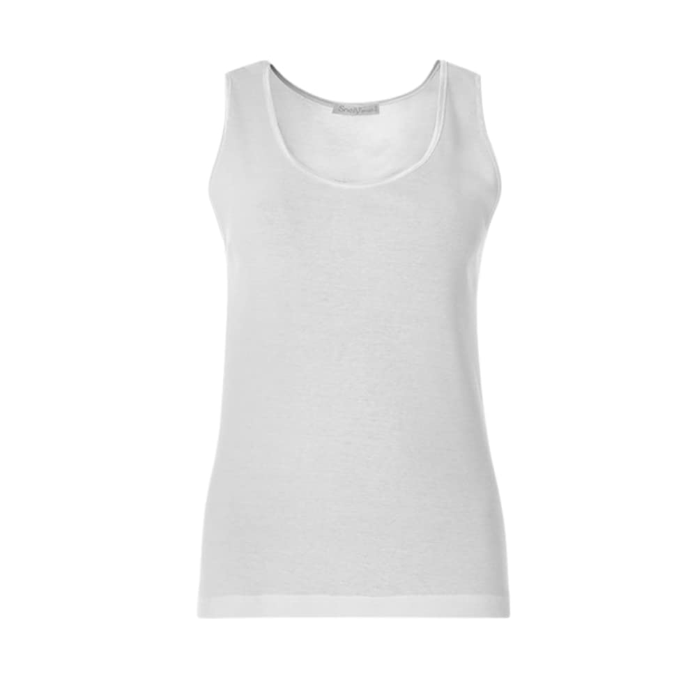 Canotta Donna (Pacco da 3-6-9) Bianca in Morbido Cotone Costine, Spalla Larga e Ampio Scollo 2032, Canottiera da Donne Intima e Non, Antibatterica e Anallergica, di qualità, Comoda e di Marca