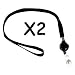 Cosmos 2 pcs Black Retractable Elastic Neck Strap Band Lanyard For ID Card, Badge, Factory Worker, Students, Office Worker