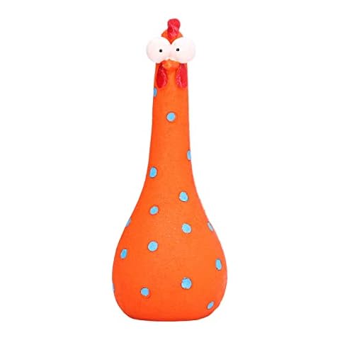 TOTITOM Chicken Statue Silly Chicken Decor Resin Statue Ornaments with Long Neck Handmade Unique Ornament for Home Garden Backyard Decoration(Orange) Cover