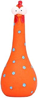 Chicken Statue, Big Eye Chicken Long Neck, Microlandschaft Hand Crafted Animal Garden Statues for Garden Yard Art Decoration(Orange)