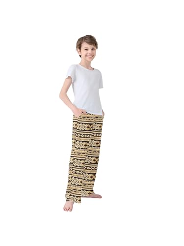 Aztec Brown Stripes Boys Pants for Kids Jogger Pants with Pockets S 7