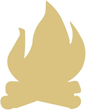 Campfire Cutout Unfinished Wood Fire Camp Woods Tent Marshmallows Smoke Bonfire MDF Shape Canvas Style 1