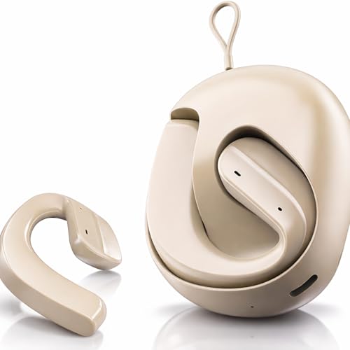 Image of H585 OWS Open Ear Wireless Earbuds | ENC Mic for Crystal-Clear Calls | 30hr Playtime with Type-C Fast Charging | BT5.4 Gaming Bluetooth Earphones | Touch Control Sports Headphone (Beige)
