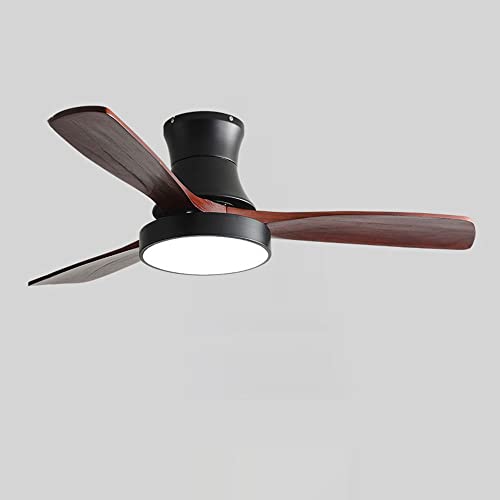Ibalody Nordic Indoor Ceiling Fan Light 42In/52In Mute Fan Light 6 Gear Wind Speed Ceiling Fan With 60W Led Light 35W Fan Motor With 3 Big Fan Blades For Dining Room Living Room Kitchen Island #TOP29