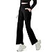 Kenvina Women's Dress Work Yoga Pants Business Casual Slacks Stretchy Wide Leg Trousers with Pockets High Waist Lounge Pants Black