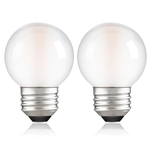 PADMO LUDAZ Dimmable E26 G16.5 LED Light Bulb 40W Equal 4W Frosted Globe Light Bulbs Small Round Light Bulbs Type G Light Bulb for Chandelier Pendant Vanity Warm White 2700K 400LM Pack of 2