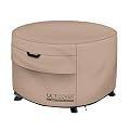 ULTCOVER Patio Fire Pit Table Cover Round 27 inch Outdoor Waterproof Fire Bowl Cover